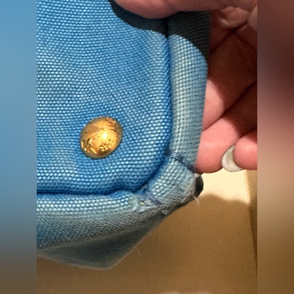 Blue Prada Canapa Large Tote - Picture 10 of 16